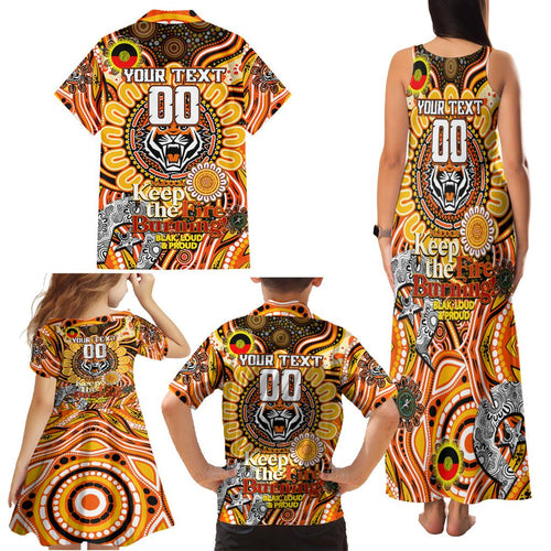 Custom NAIDOC Week 2024 Tigers Family Matching Tank Maxi Dress and Hawaiian Shirt Mascot Rugby