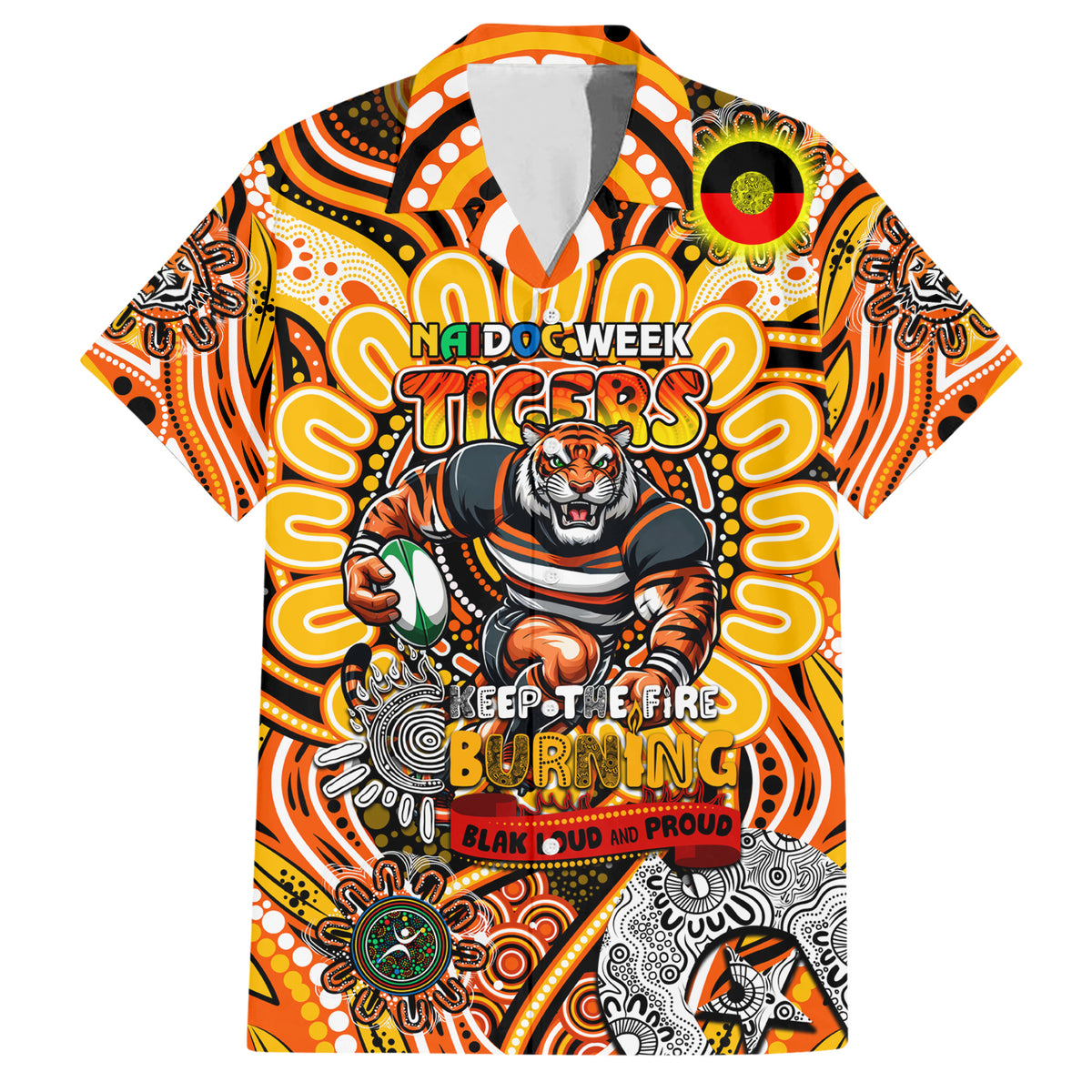 Custom NAIDOC Week 2024 Tigers Hawaiian Shirt Mascot Rugby