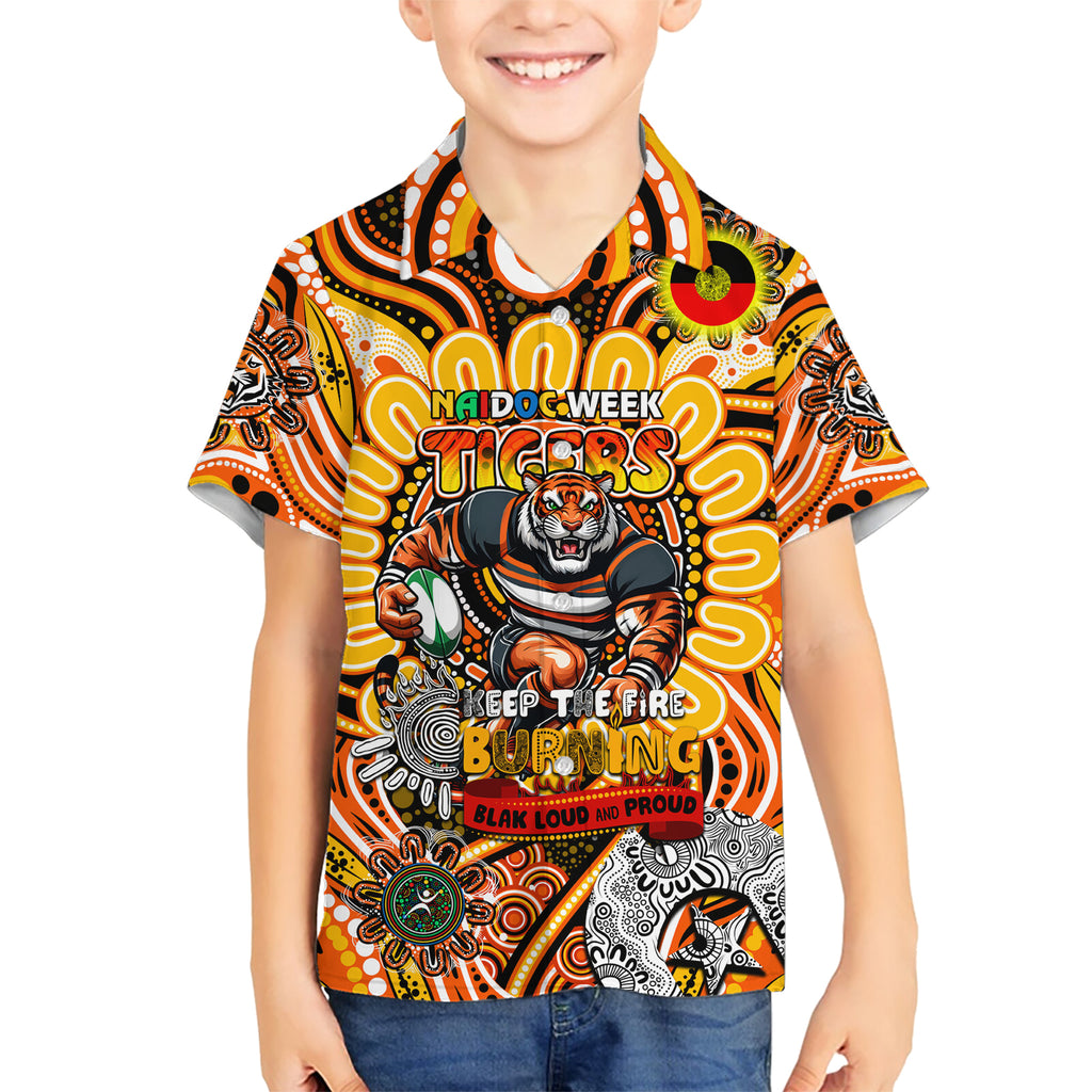 Custom NAIDOC Week 2024 Tigers Kid Hawaiian Shirt Mascot Rugby