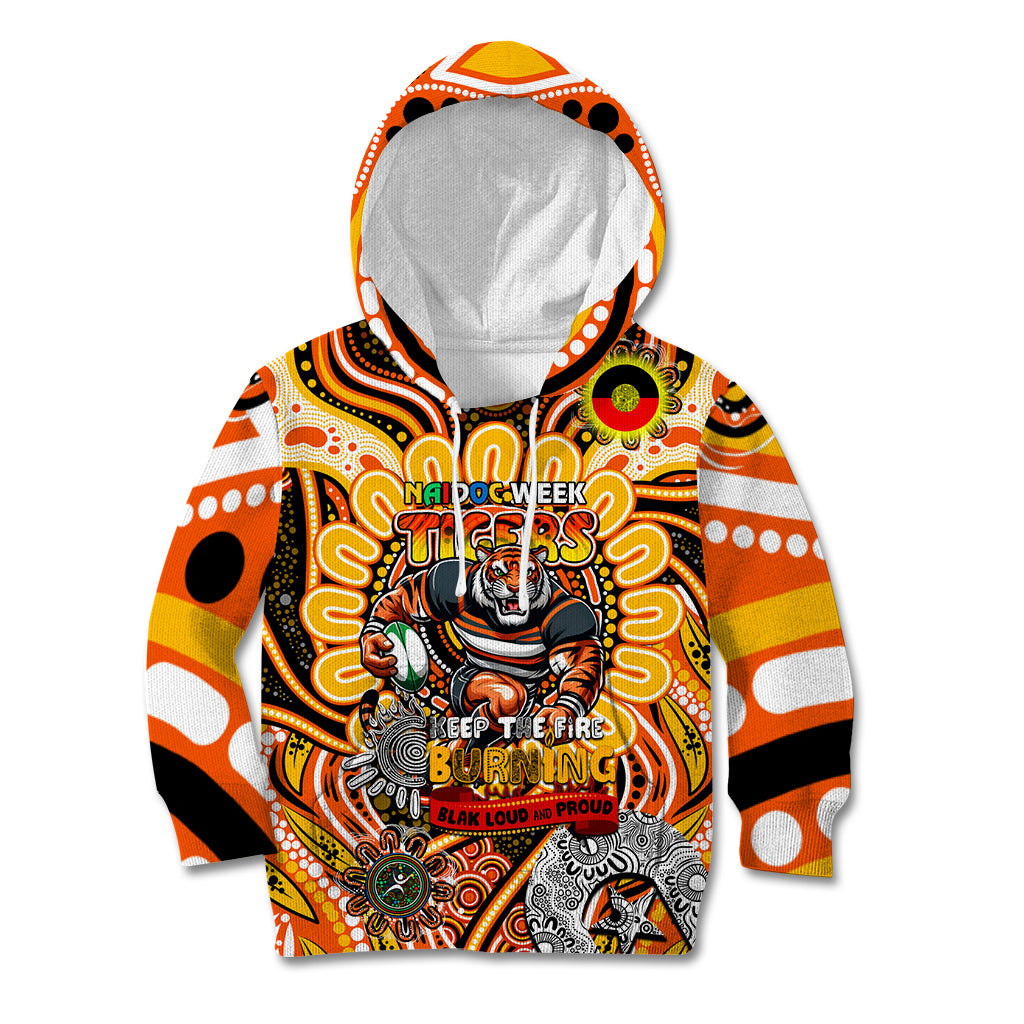 Custom NAIDOC Week 2024 Tigers Kid Hoodie Mascot Rugby