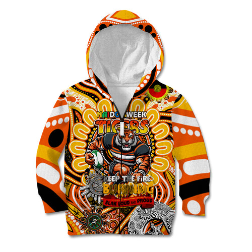 Custom NAIDOC Week 2024 Tigers Kid Hoodie Mascot Rugby
