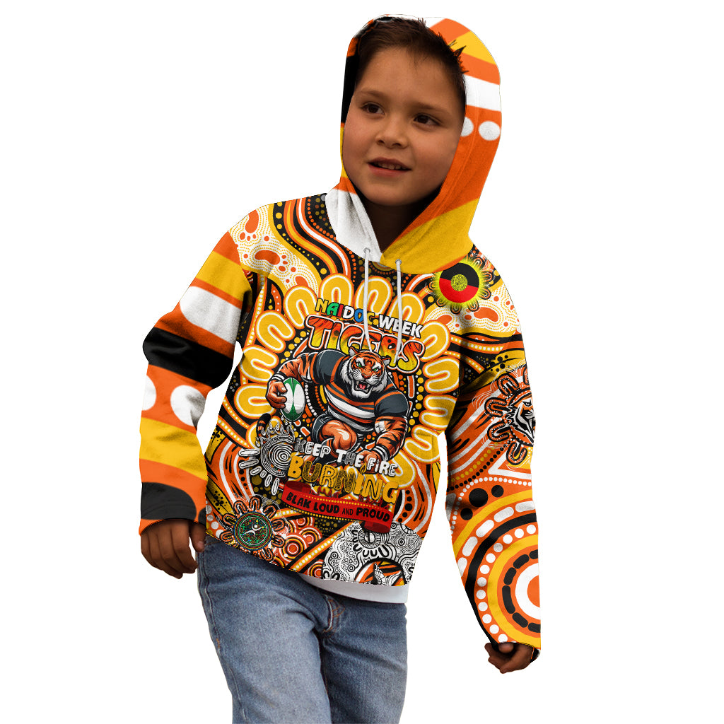 Custom NAIDOC Week 2024 Tigers Kid Hoodie Mascot Rugby