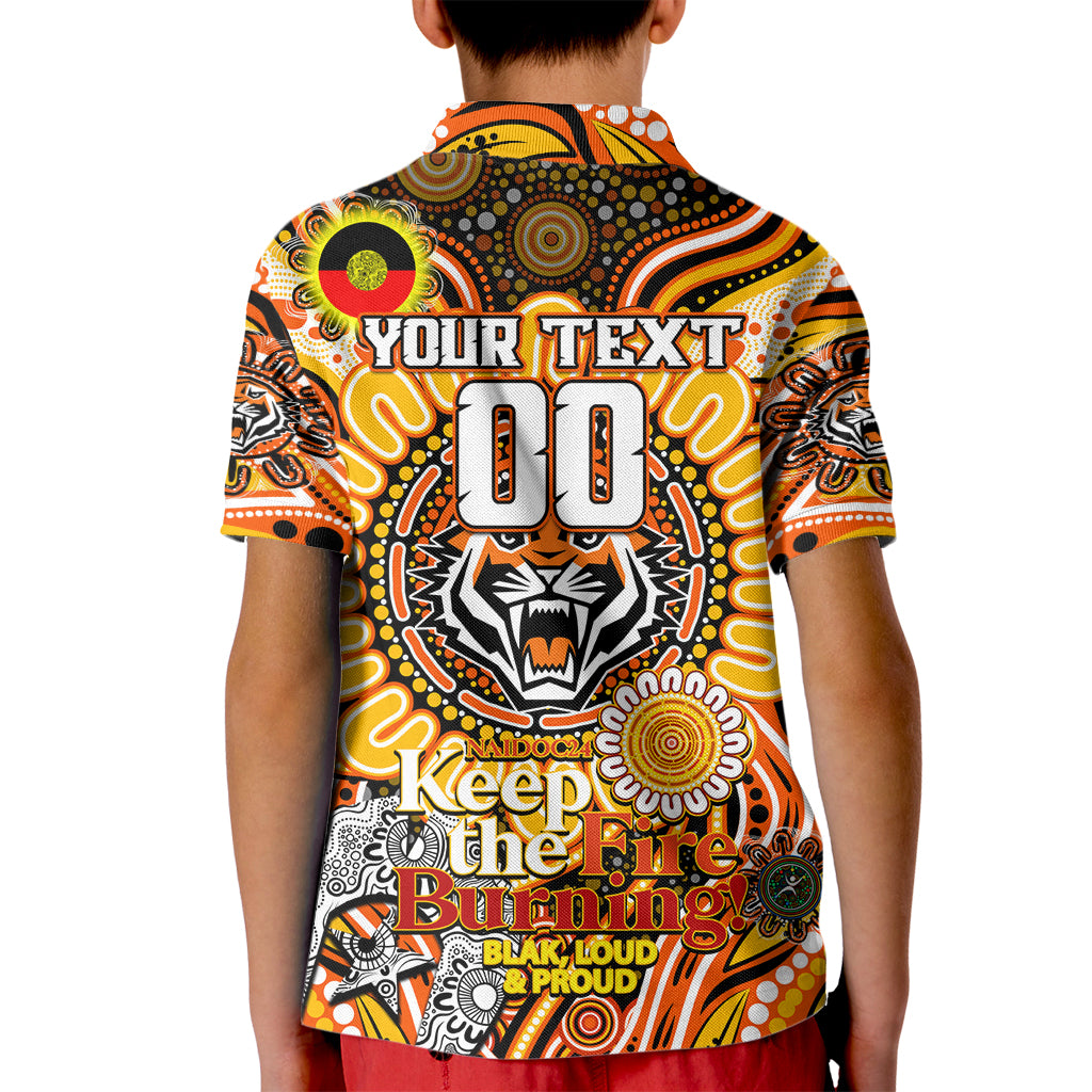 Custom NAIDOC Week 2024 Tigers Kid Polo Shirt Mascot Rugby