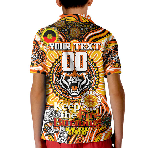 Custom NAIDOC Week 2024 Tigers Kid Polo Shirt Mascot Rugby