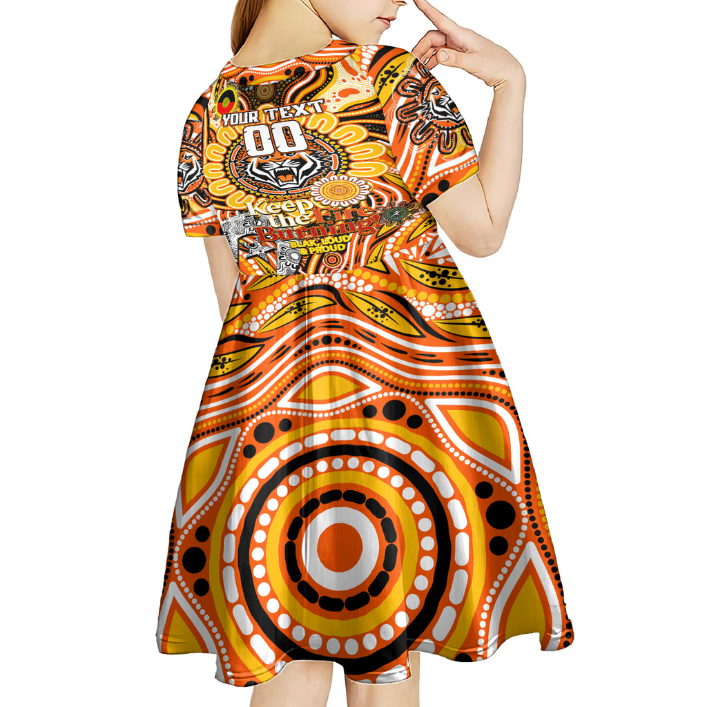 Custom NAIDOC Week 2024 Tigers Kid Short Sleeve Dress Mascot Rugby