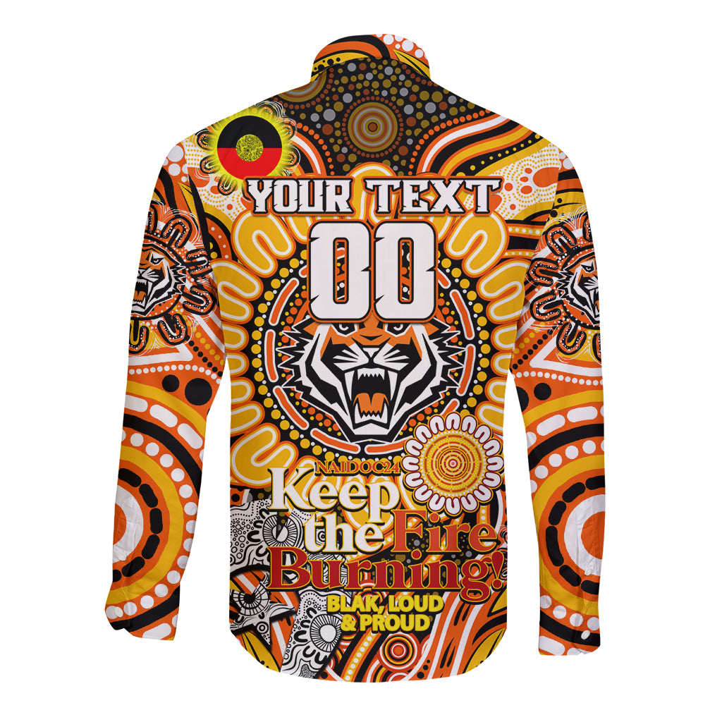 Custom NAIDOC Week 2024 Tigers Long Sleeve Button Shirt Mascot Rugby