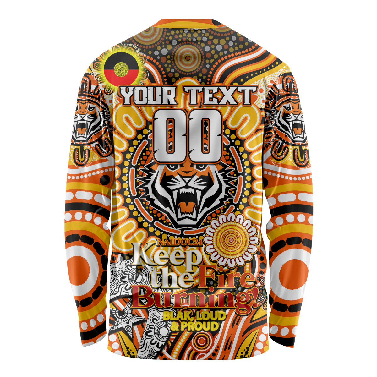 Custom NAIDOC Week 2024 Tigers Long Sleeve Shirt Mascot Rugby