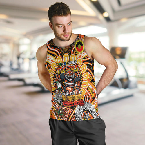 Custom NAIDOC Week 2024 Tigers Men Tank Top Mascot Rugby