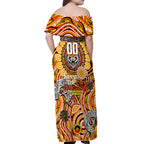 Custom NAIDOC Week 2024 Tigers Off Shoulder Maxi Dress Mascot Rugby