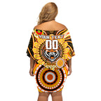 Custom NAIDOC Week 2024 Tigers Off Shoulder Short Dress Mascot Rugby