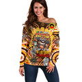 Custom NAIDOC Week 2024 Tigers Off Shoulder Sweater Mascot Rugby