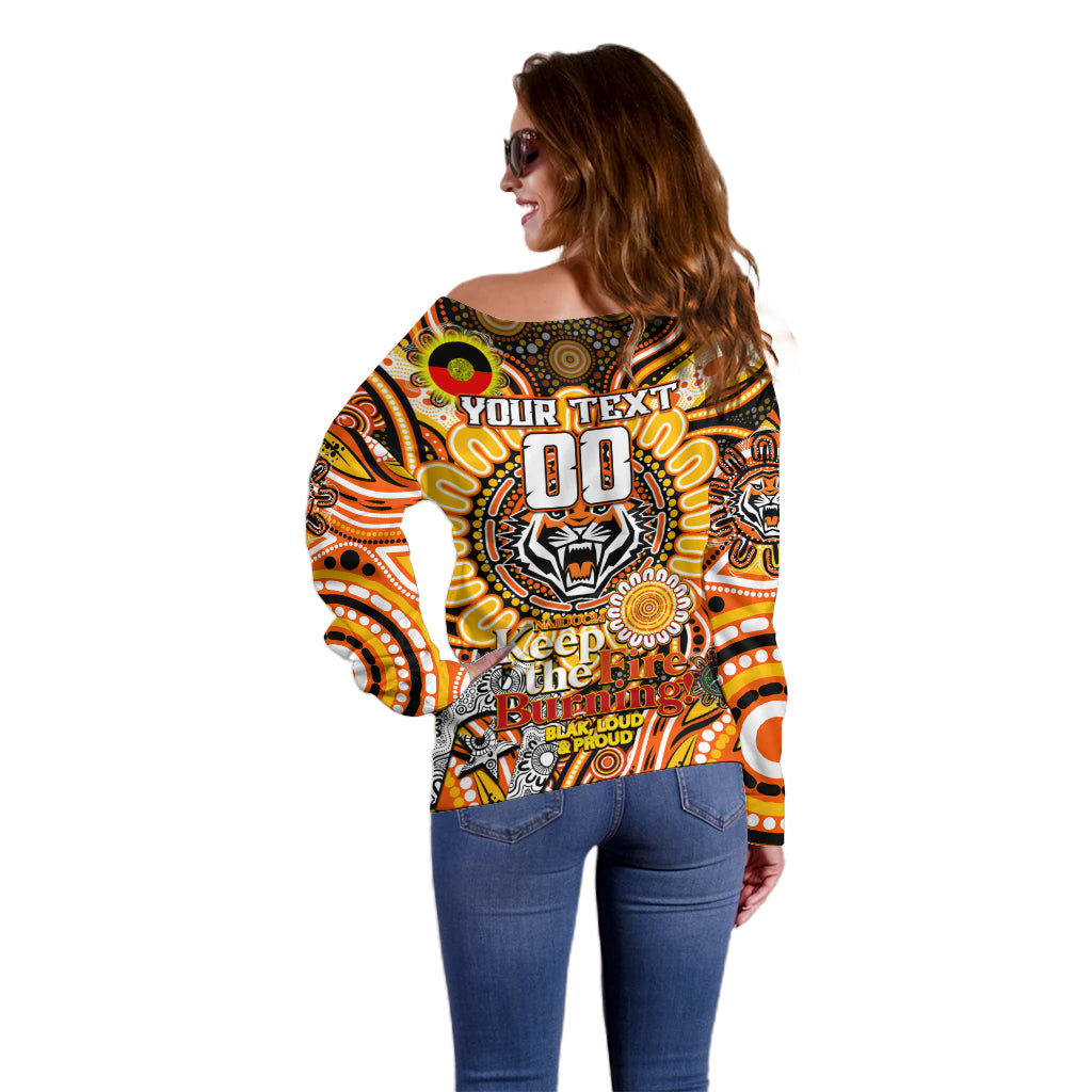 Custom NAIDOC Week 2024 Tigers Off Shoulder Sweater Mascot Rugby