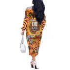 Custom NAIDOC Week 2024 Tigers Off The Shoulder Long Sleeve Dress Mascot Rugby