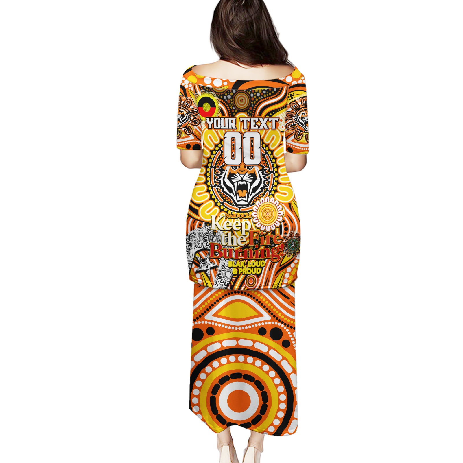 Custom NAIDOC Week 2024 Tigers Puletasi Mascot Rugby