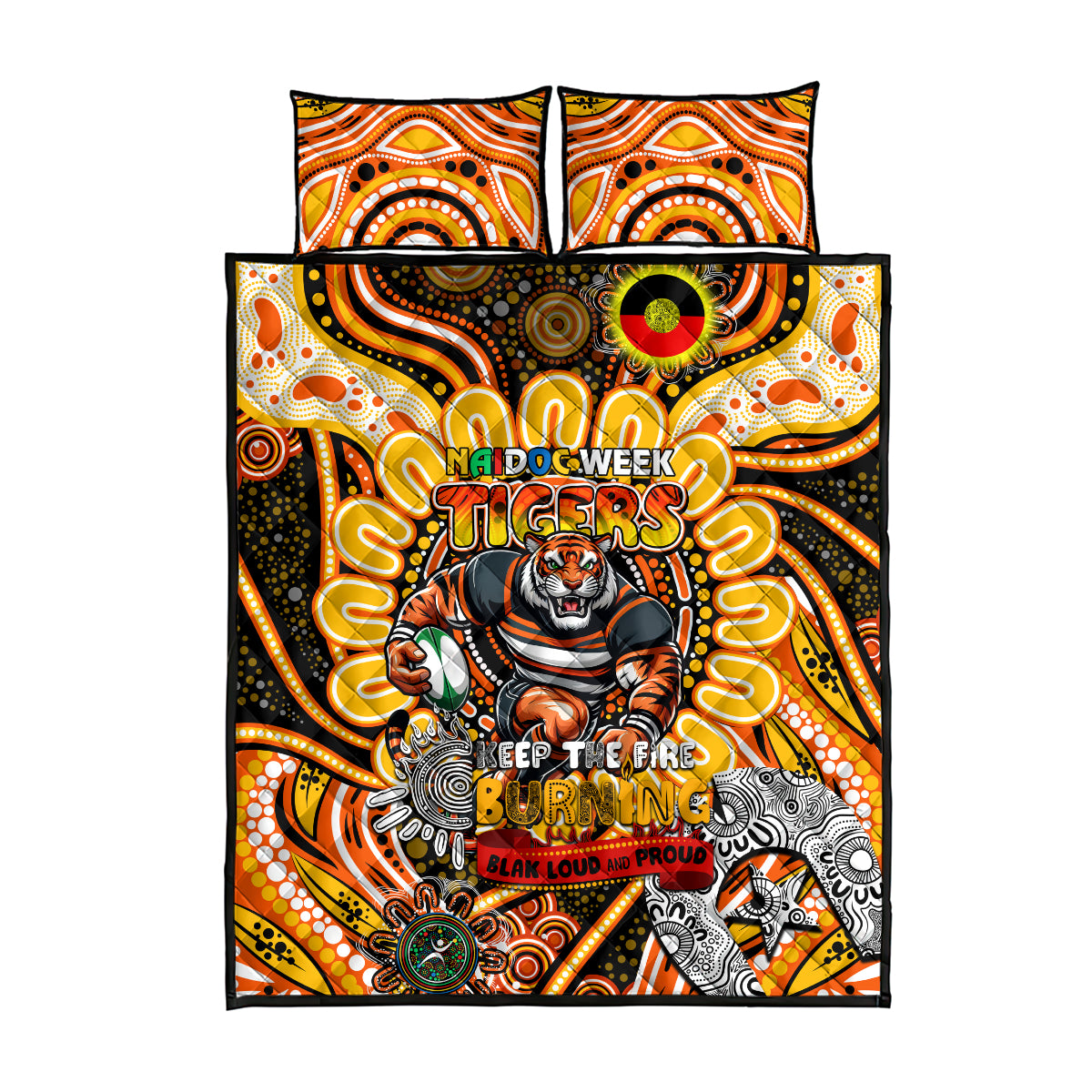 NAIDOC Week 2024 Tigers Quilt Bed Set Mascot Rugby