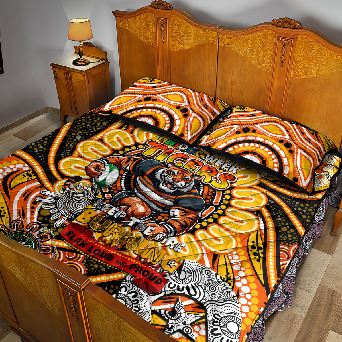 NAIDOC Week 2024 Tigers Quilt Bed Set Mascot Rugby