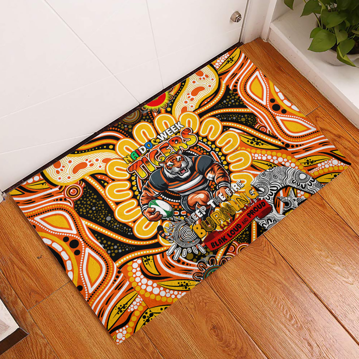 NAIDOC Week 2024 Tigers Rubber Doormat Mascot Rugby