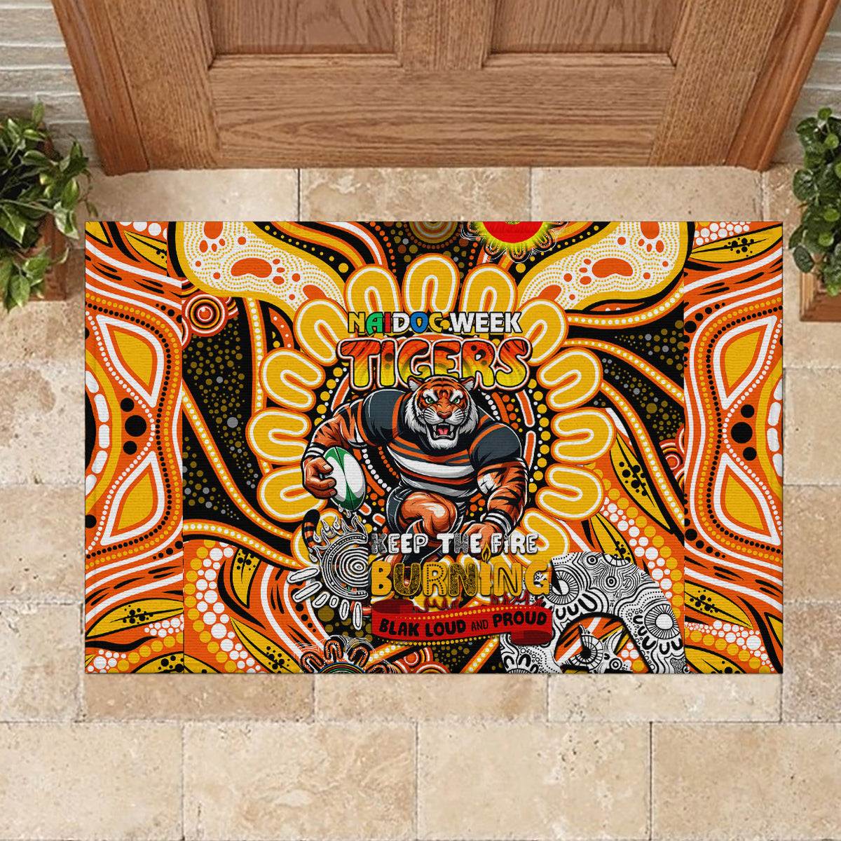 NAIDOC Week 2024 Tigers Rubber Doormat Mascot Rugby