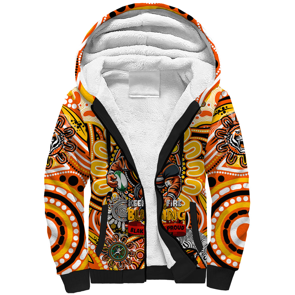Custom NAIDOC Week 2024 Tigers Sherpa Hoodie Mascot Rugby