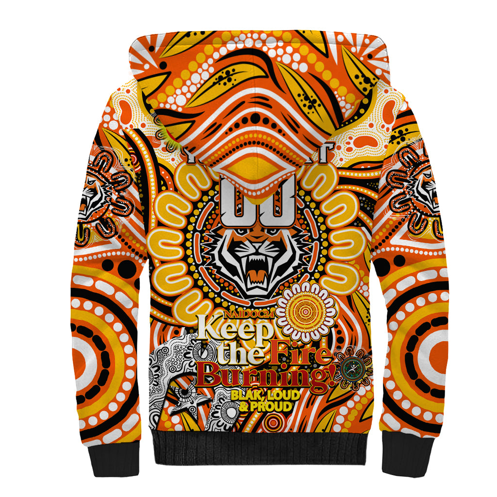 Custom NAIDOC Week 2024 Tigers Sherpa Hoodie Mascot Rugby