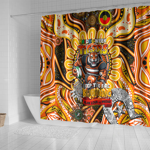NAIDOC Week 2024 Tigers Shower Curtain Mascot Rugby