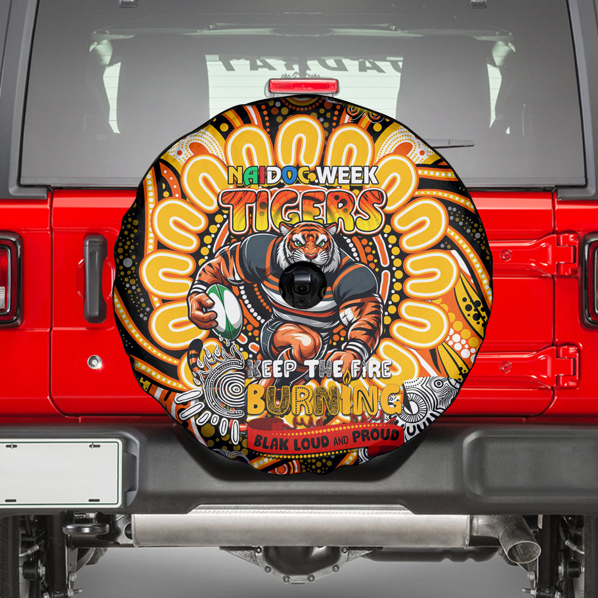 NAIDOC Week 2024 Tigers Spare Tire Cover Mascot Rugby