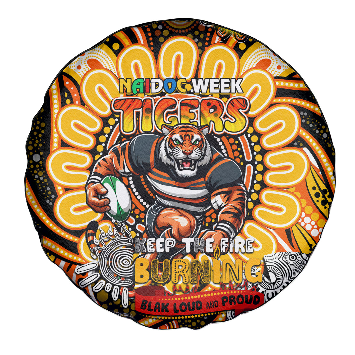 NAIDOC Week 2024 Tigers Spare Tire Cover Mascot Rugby