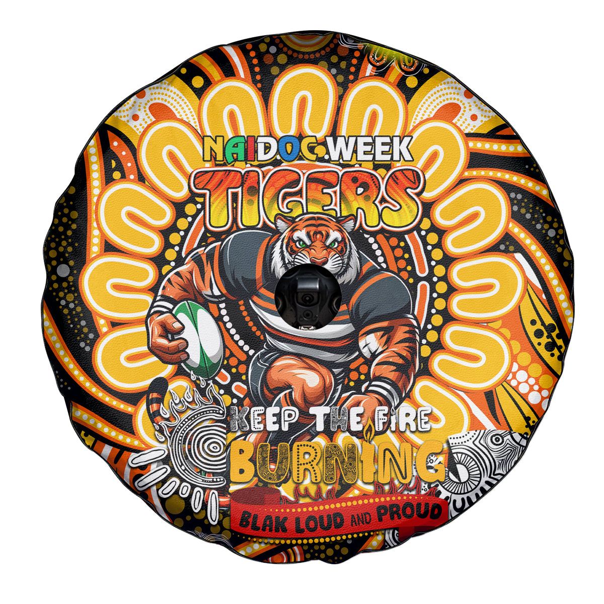 NAIDOC Week 2024 Tigers Spare Tire Cover Mascot Rugby