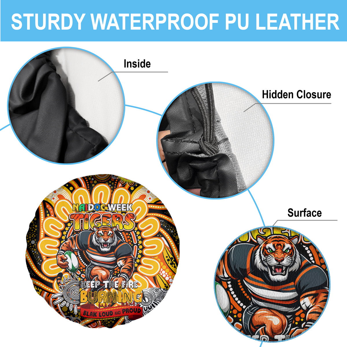 NAIDOC Week 2024 Tigers Spare Tire Cover Mascot Rugby