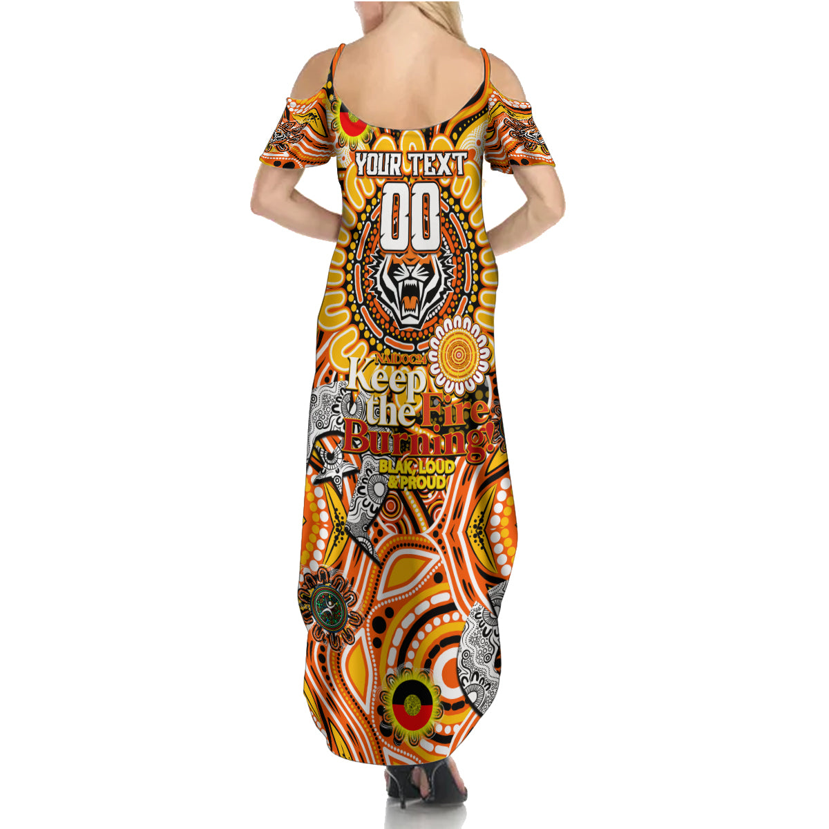 Custom NAIDOC Week 2024 Tigers Summer Maxi Dress Mascot Rugby