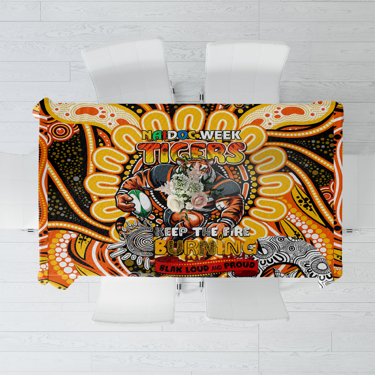 NAIDOC Week 2024 Tigers Tablecloth Mascot Rugby