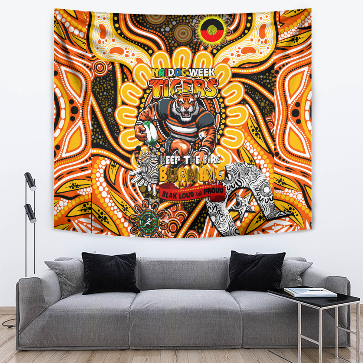 NAIDOC Week 2024 Tigers Tapestry Mascot Rugby