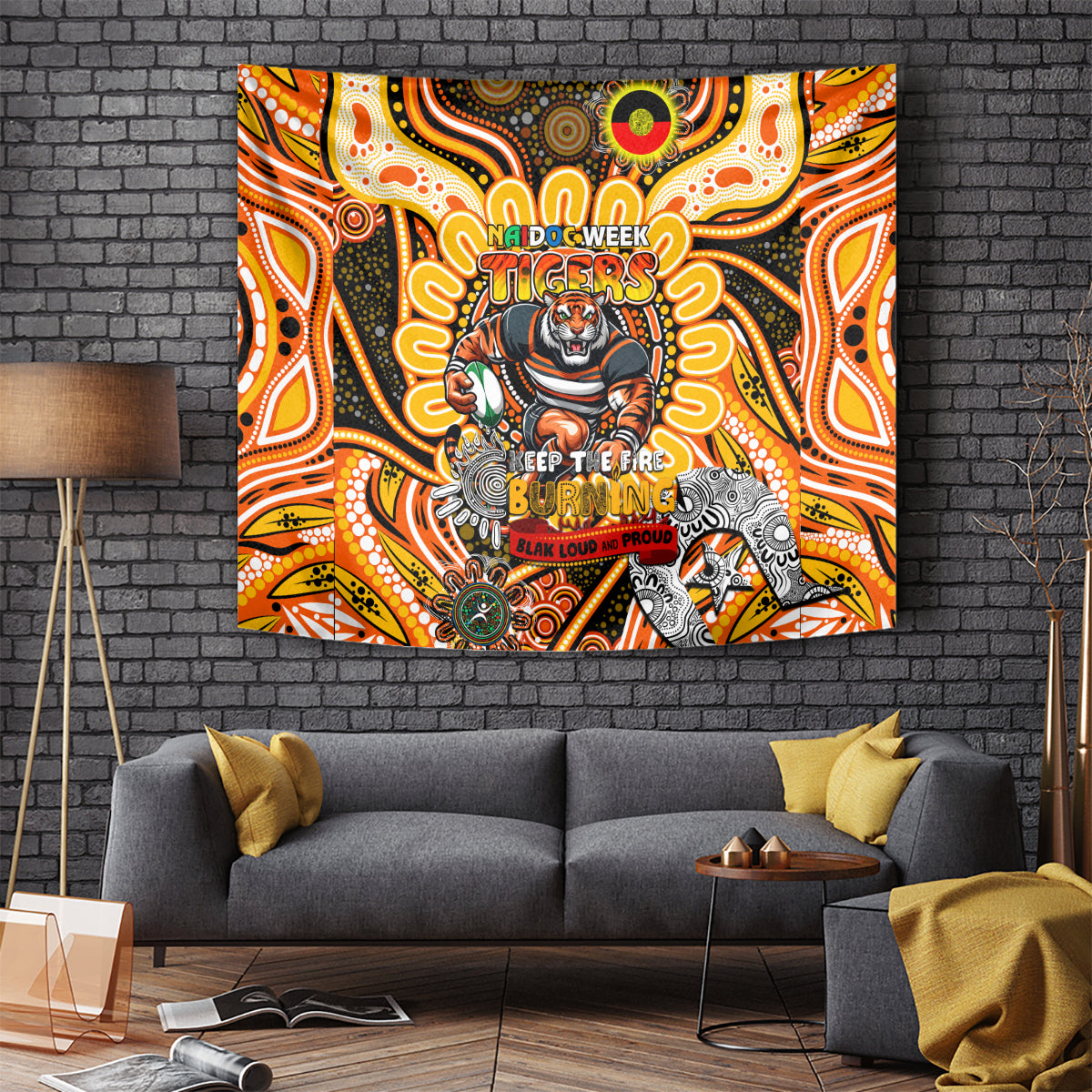 NAIDOC Week 2024 Tigers Tapestry Mascot Rugby
