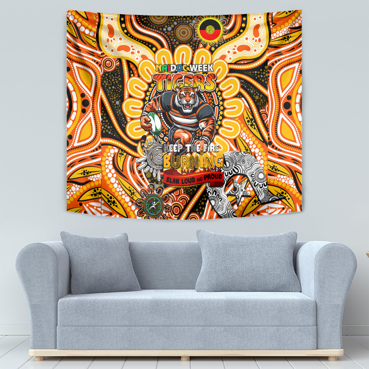 NAIDOC Week 2024 Tigers Tapestry Mascot Rugby
