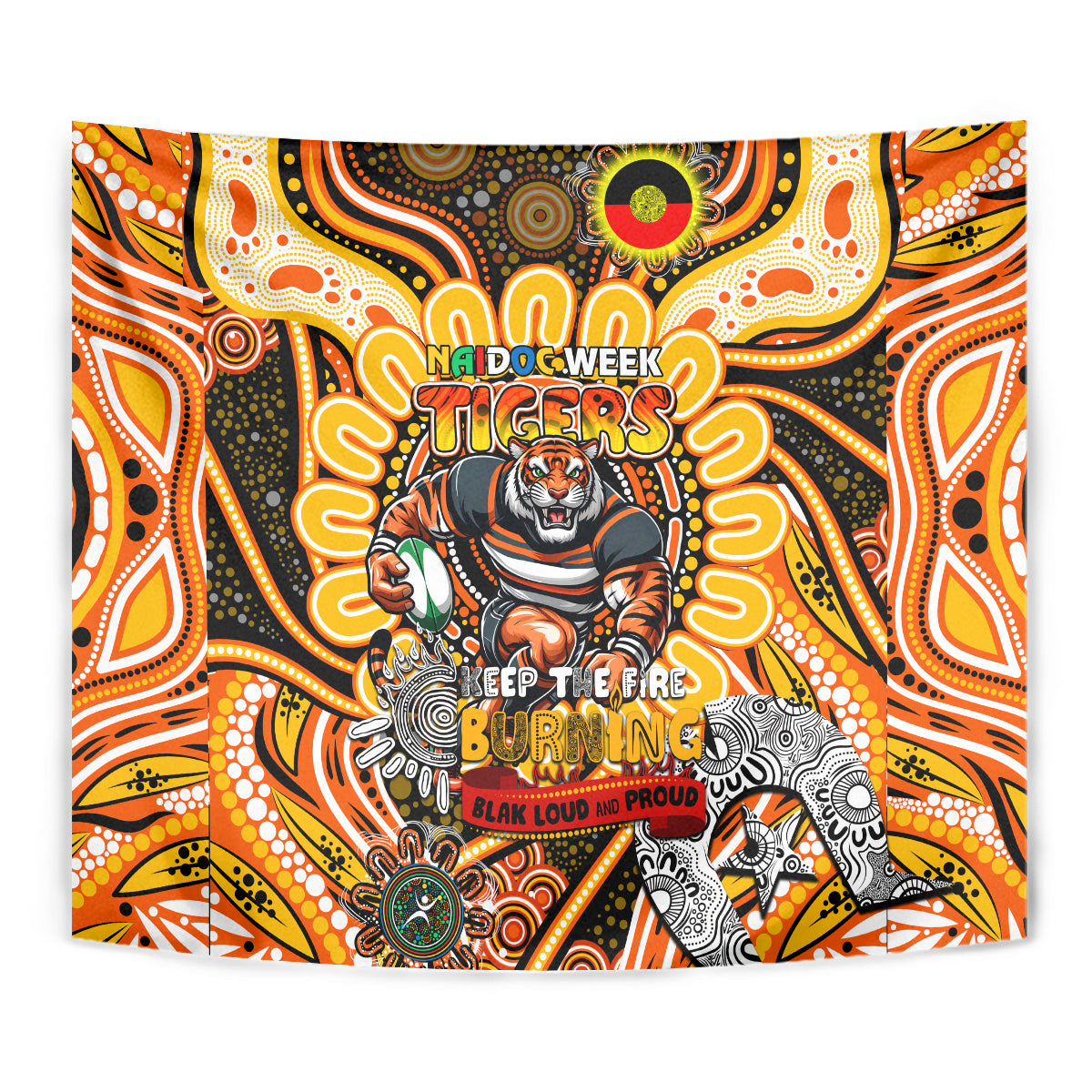 NAIDOC Week 2024 Tigers Tapestry Mascot Rugby