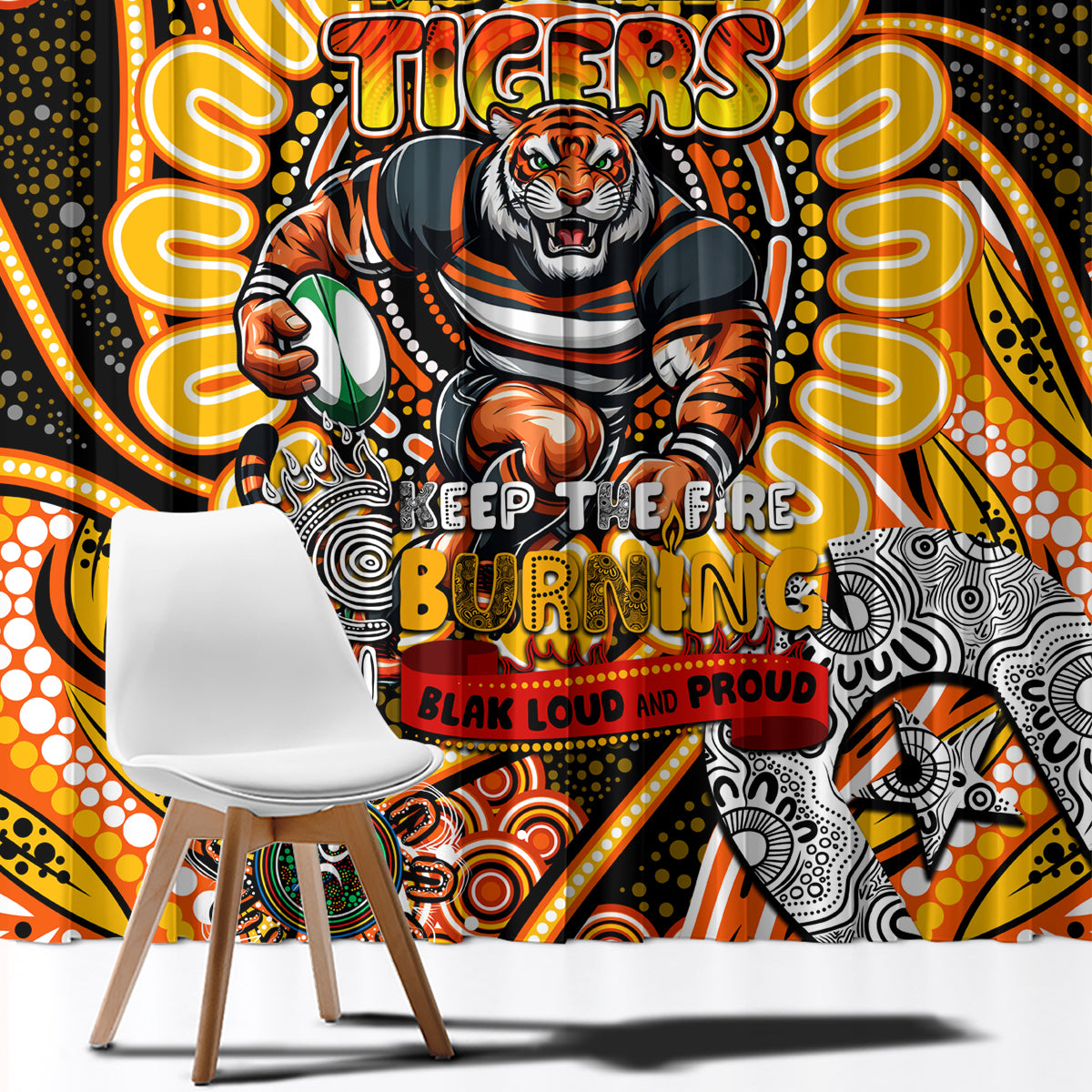 NAIDOC Week 2024 Tigers Window Curtain Mascot Rugby