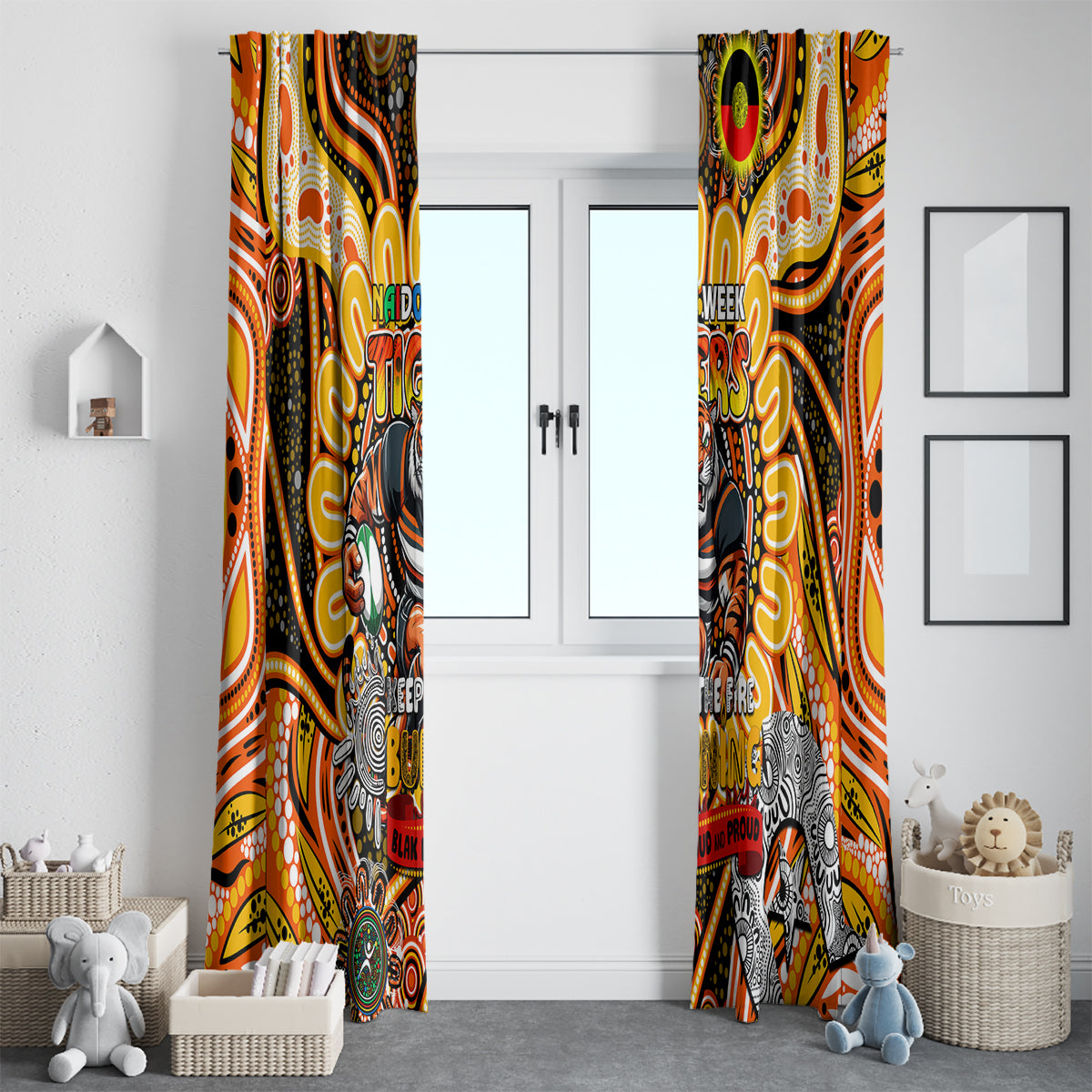 NAIDOC Week 2024 Tigers Window Curtain Mascot Rugby