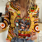 Custom NAIDOC Week 2024 Tigers Women Casual Shirt Mascot Rugby