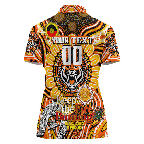 Custom NAIDOC Week 2024 Tigers Women Polo Shirt Mascot Rugby