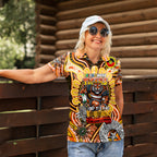 Custom NAIDOC Week 2024 Tigers Women Polo Shirt Mascot Rugby