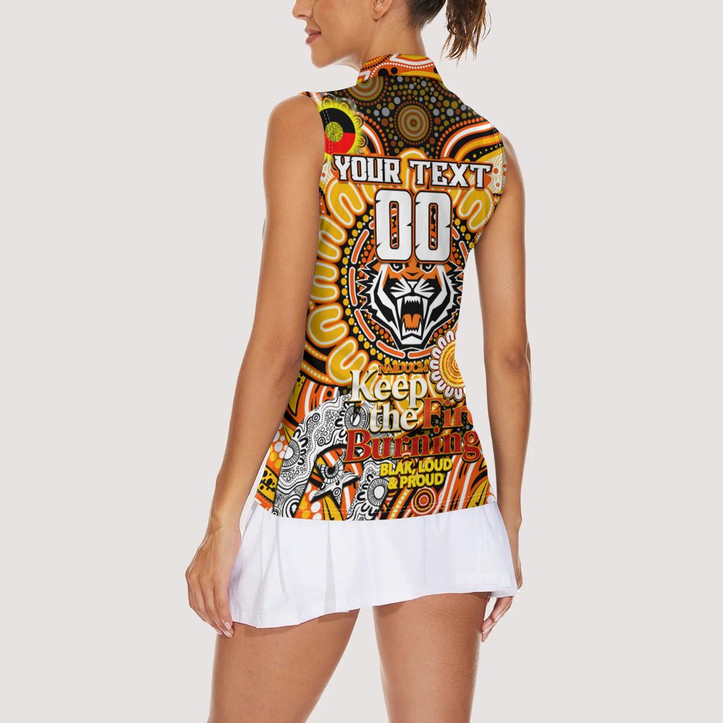 Custom NAIDOC Week 2024 Tigers Women Sleeveless Polo Shirt Mascot Rugby