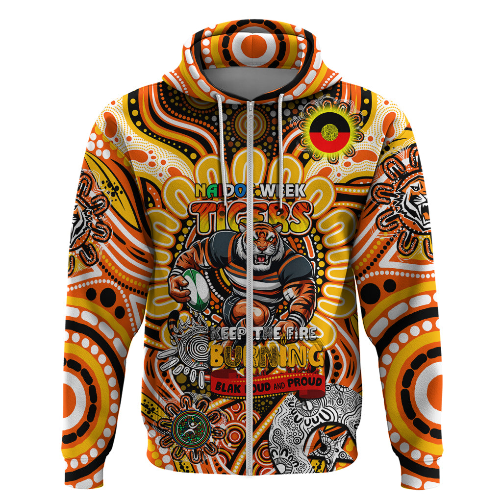 Custom NAIDOC Week 2024 Tigers Zip Hoodie Mascot Rugby