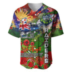 Personalised Australia Rugby Raiders ANZAC Baseball Jersey Canberra Scratch Style