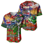 Personalised Australia Rugby Raiders ANZAC Baseball Jersey Canberra Scratch Style
