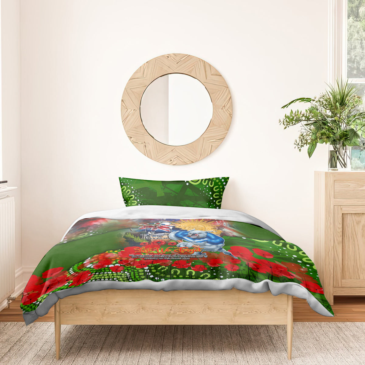 Personalised Australia Rugby Raiders ANZAC Bedding Set Canberra Scratch Style