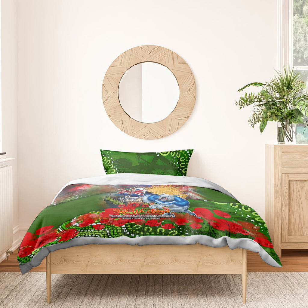 Personalised Australia Rugby Raiders ANZAC Bedding Set Canberra Scratch Style