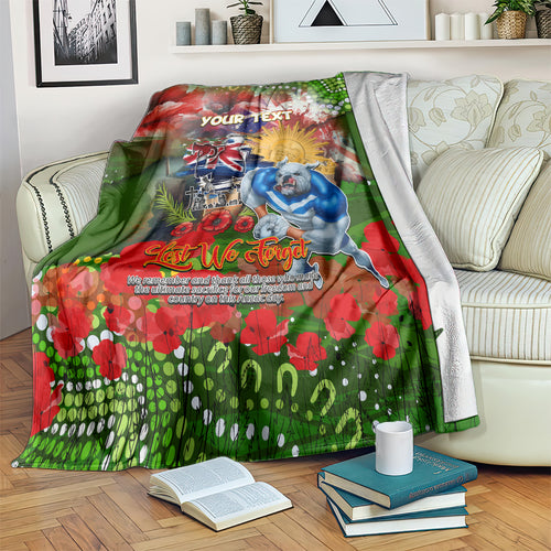 Personalised Australia Rugby Raiders ANZAC Blanket Canberra Scratch Style