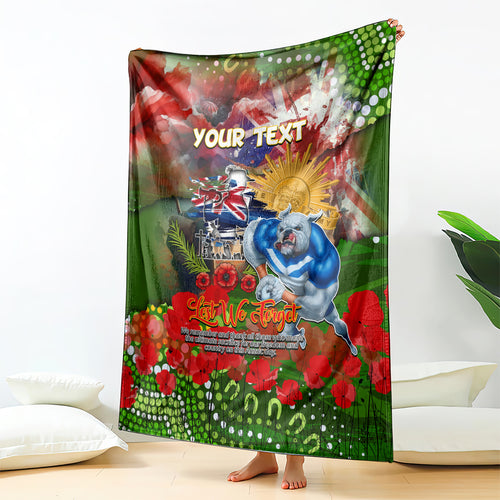 Personalised Australia Rugby Raiders ANZAC Blanket Canberra Scratch Style