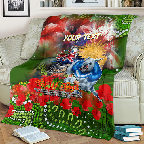 Personalised Australia Rugby Raiders ANZAC Blanket Canberra Scratch Style