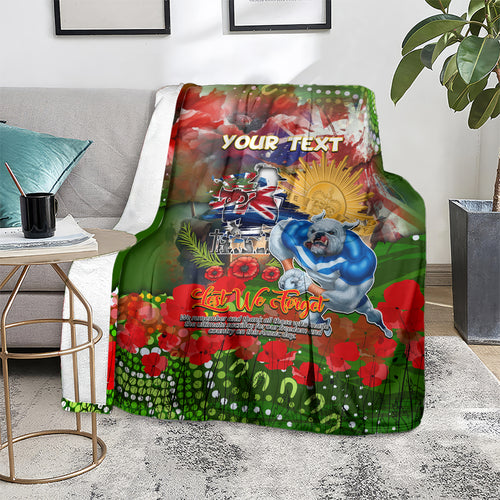 Personalised Australia Rugby Raiders ANZAC Blanket Canberra Scratch Style